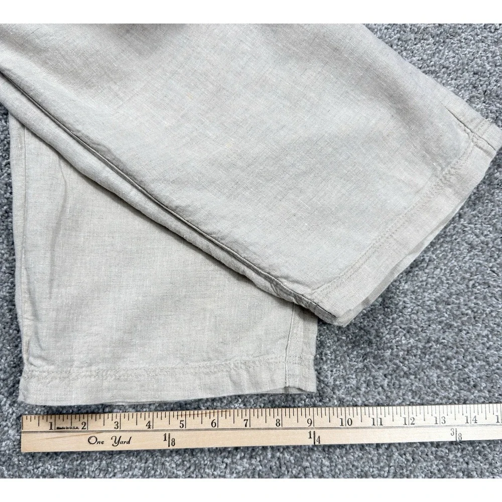 Tommy Bahama Relax Linen Cargo Pants Men XL Beige Drawstring Beach Casual